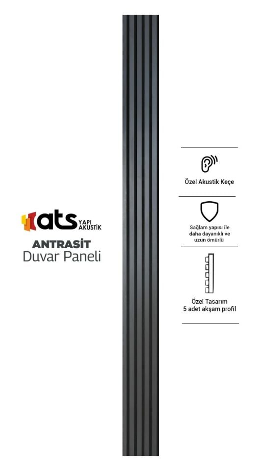 Ahşap Panel Antrasit Gri