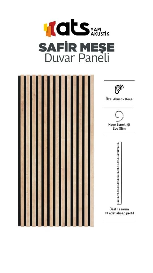 60 x 280 Ahşap Panel Safir Meşe