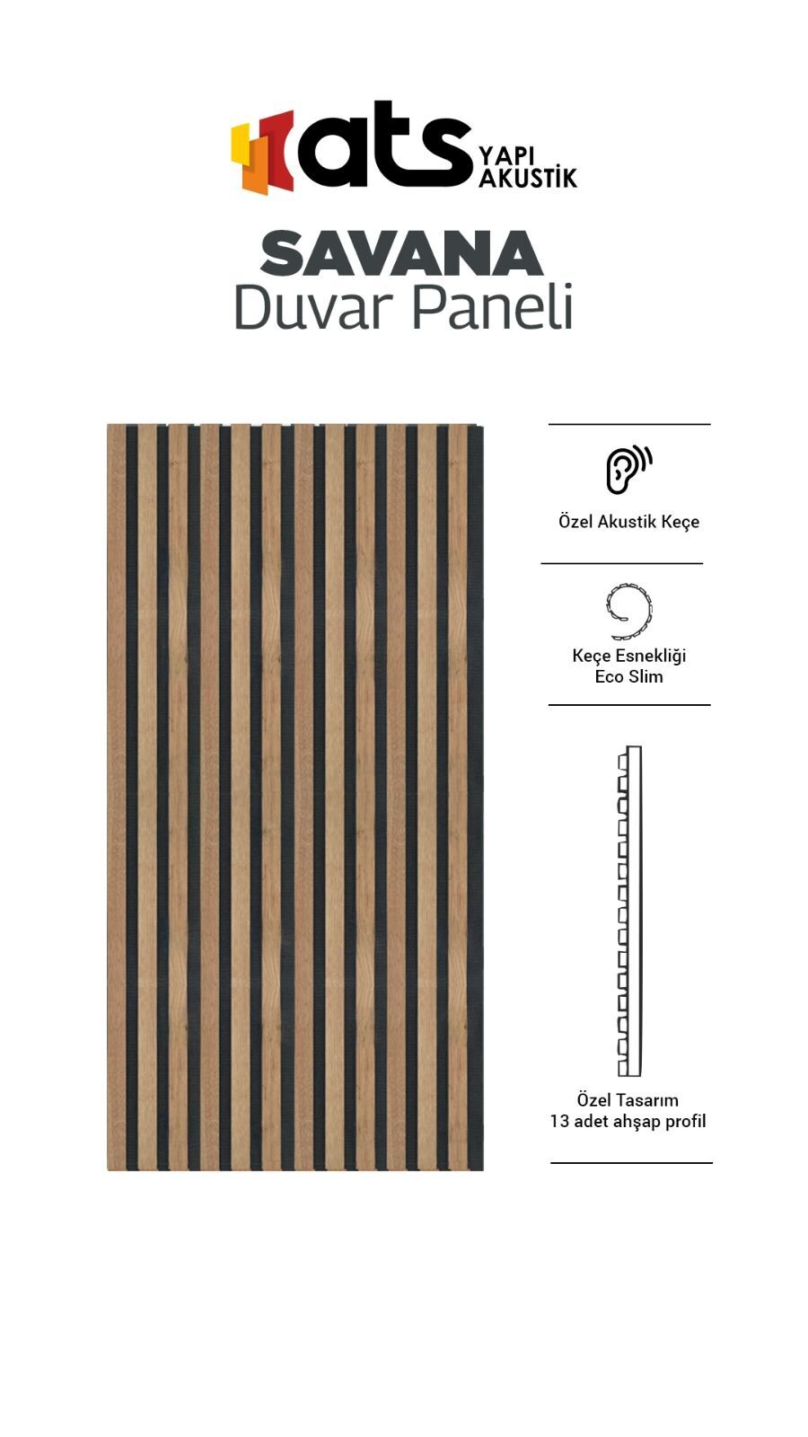 60 x 280 Ahşap Panel Savana Meşe